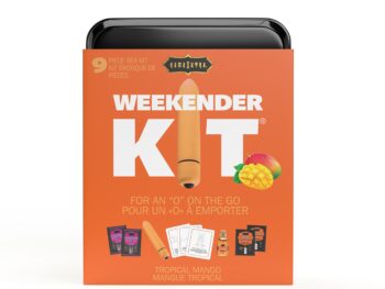 WEEKENDER KIT VIBE Tropical Mango Includes: Oil of Love, Reusable 10 speed mini vibe, Massage Oil, Love Liquid and Erotic Playcards