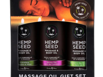 Massage Oil Trio Gift Set: Naked in the Woods, Skinny Dip, Guavalava 2 fl oz / 60 ml