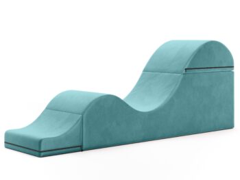 Aria Flip Chaise 18 Inch Wide - Convertible Sex Chair and Bed Bench, Teal