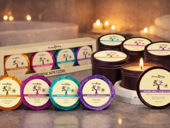 Earthly Body at Night Aphrodisiac PrePack Bath Fizzers and Candles 16pcs plus tester and candle warmer