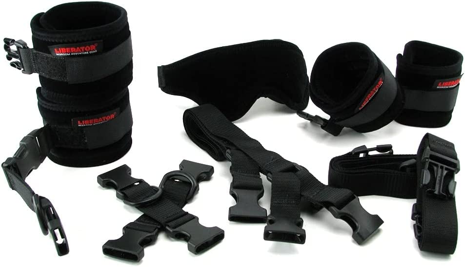 Bed Buckler Tether and Cuff Restraint Kit Black Microfiber - Image 7