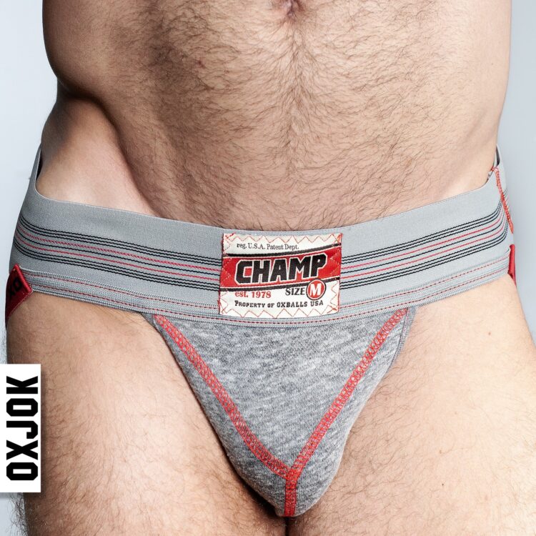 CHAMP vintage sweatshirt jockstrap GRAY HEATHER LARGE
