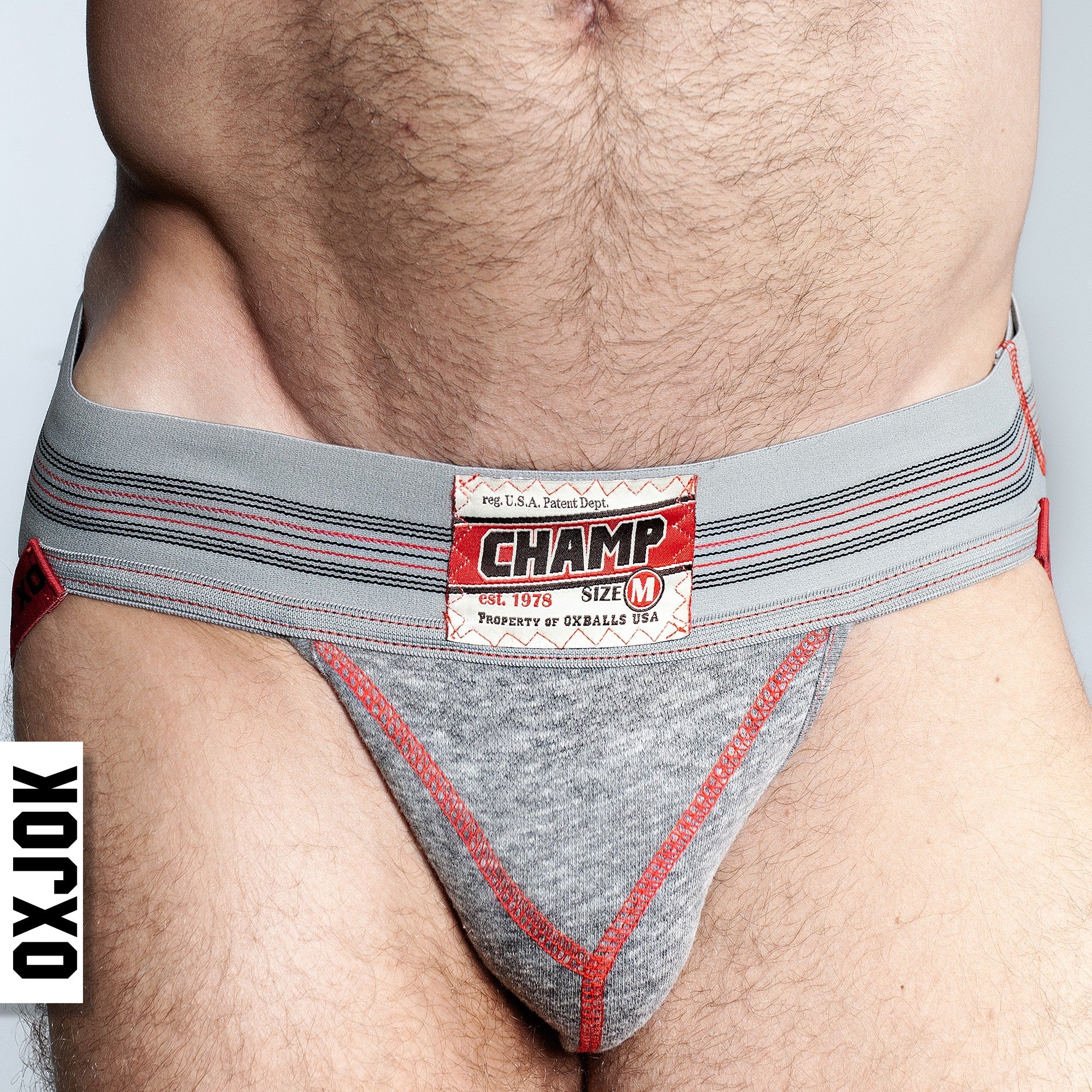 CHAMP vintage sweatshirt jockstrap GRAY HEATHER LARGE