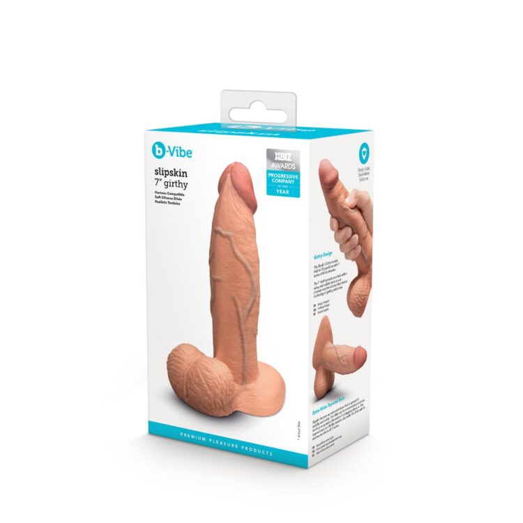 Slipskin Realistic Silicone Dildo Girthy Mocha - Image 9