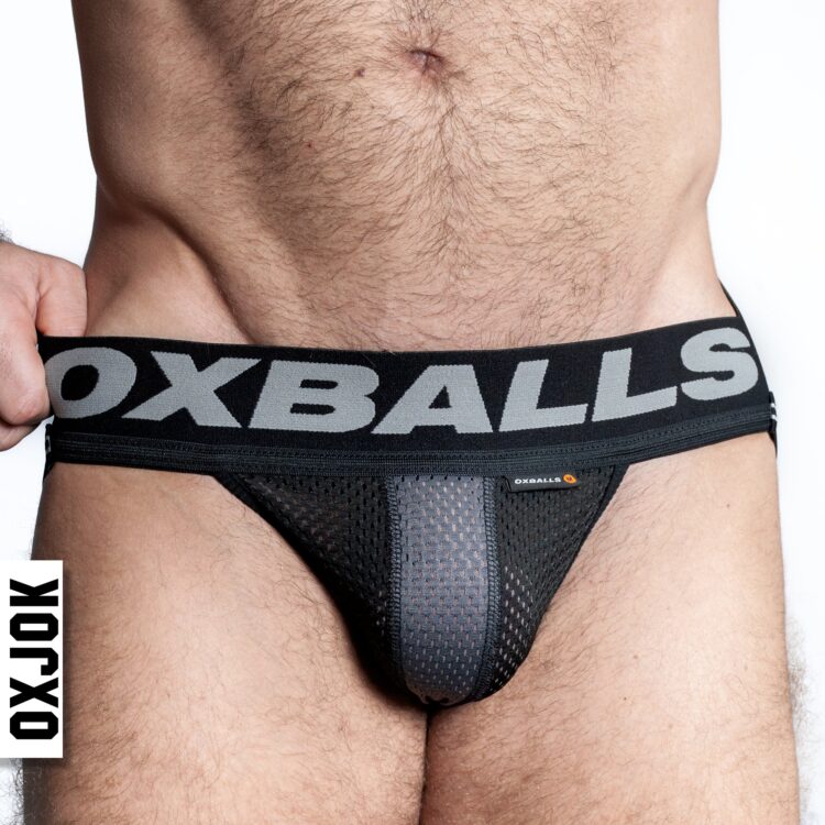AIRMESH swagger jockstrap TAR BLACK LARGE